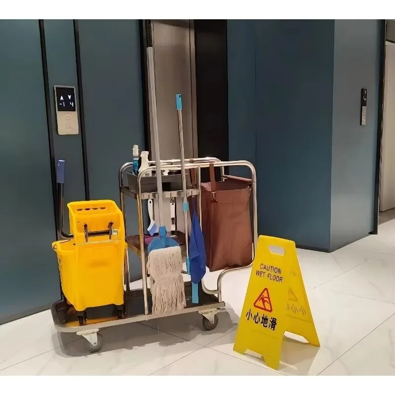 

Multi-Functional Large-Capacity Lightweight Cleaning Trolley Cart for School Hotels Shopping Malls Hospitals Gyms Other Use