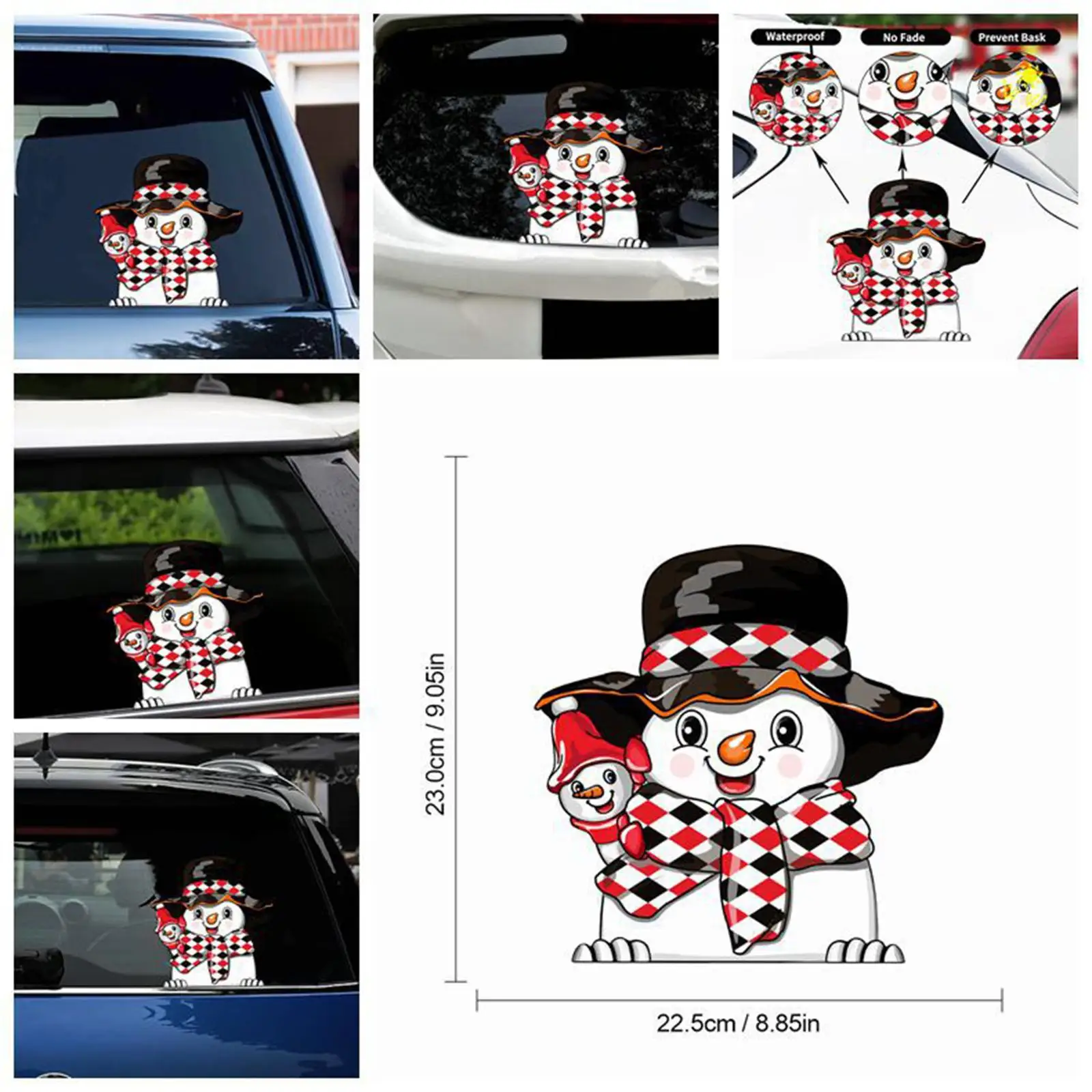 10 Pieces Christmas Car Window Decals Windshield Stickers Waterproof Self Sticky Window Clings for Vehicles Trucks Van