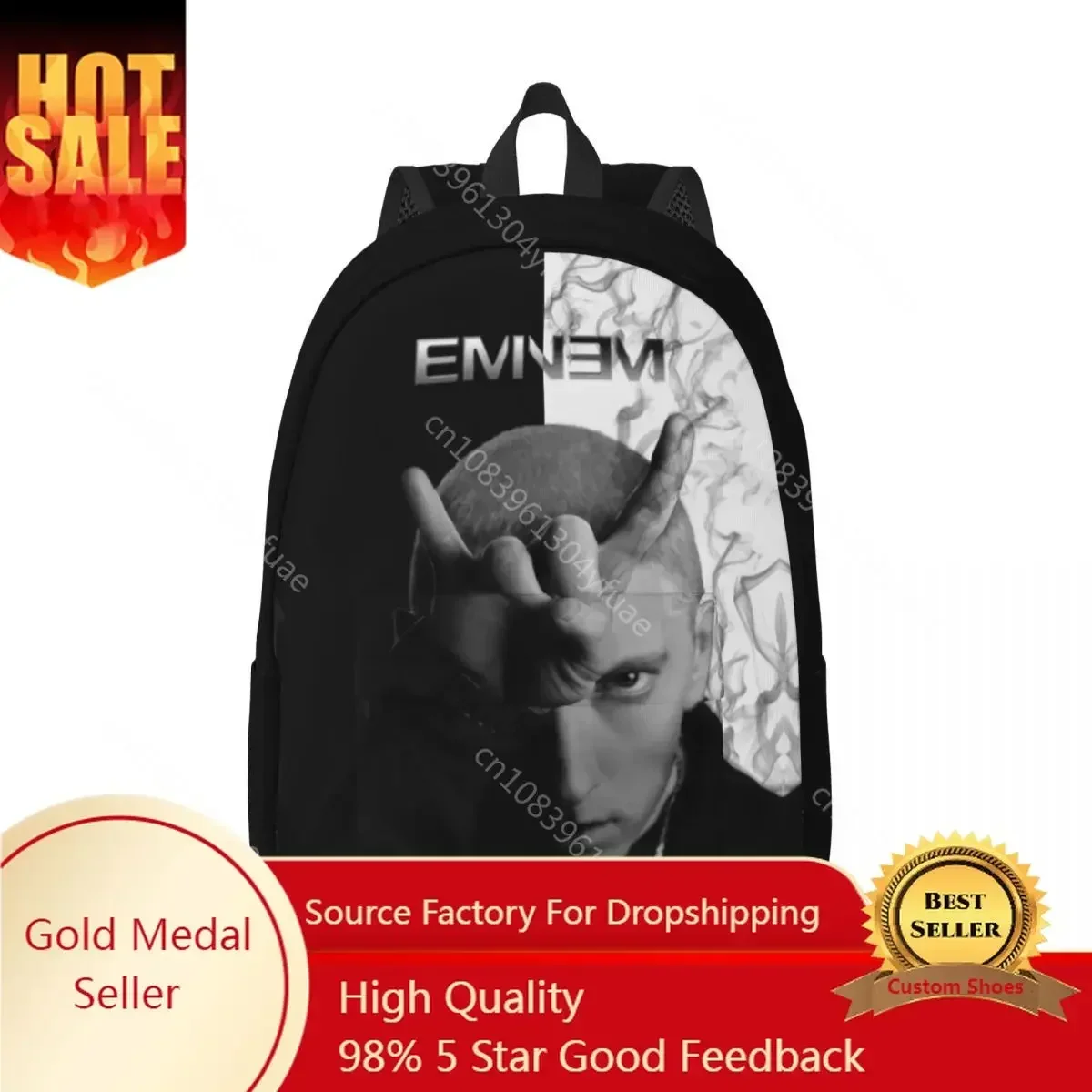 Eminem 3D Print Backpack Hip Hop Hiking Backpacks Christmas Gift Unisex Cool High School Bags Designer Durable Rucksack