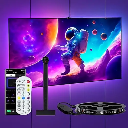 led ambient strip light para tv backlight com camera imersao de luz colorida fita de fundo camera rgb 01