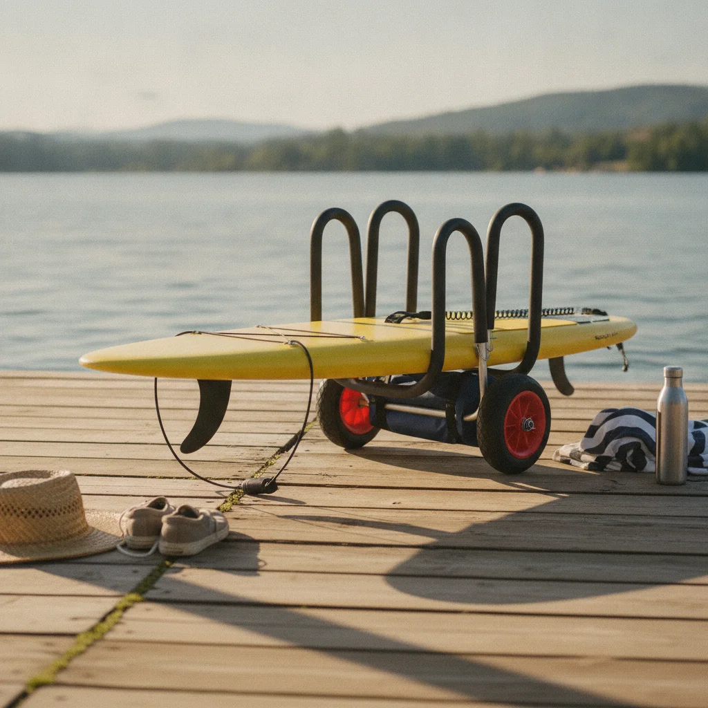 Surfboard Transport Trolley Anodized SUP Transport Trolley Paddle Board Trolley U-Shaped Handles Surfboard Carrier Large Wheels