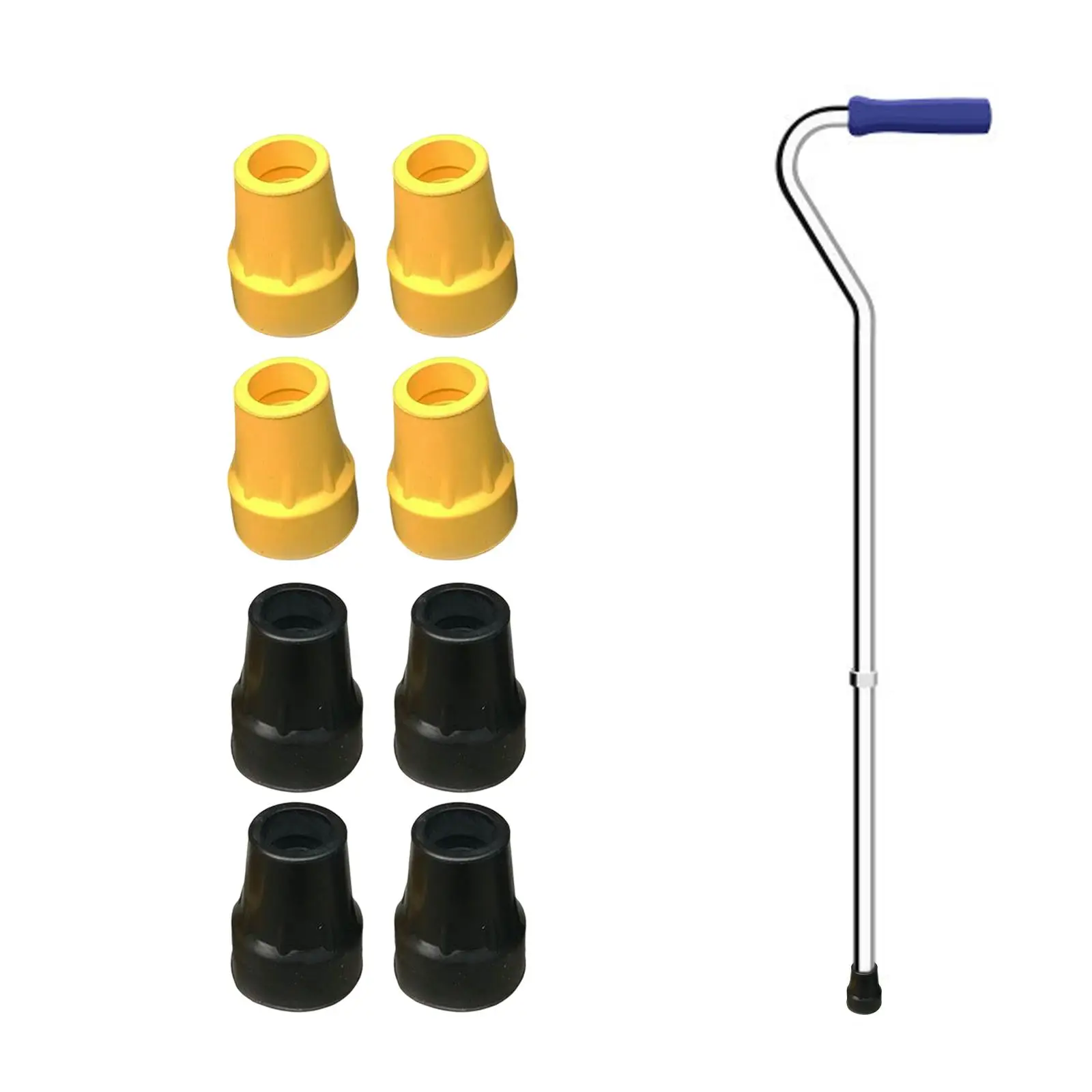 

4Pcs 22mm Crutch Tips Rubber Cane Tips Replacement Good performance Convenient Installation Durable AntiSlip Base