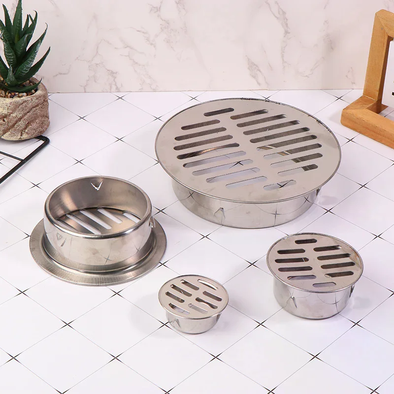 Drain 50/70/110/150MM Stainless Steel Balcony Drainage Roof Round Floor Drain Cover Rain Pipe Cap Drain Pipe Floor Drain Floor - view 2