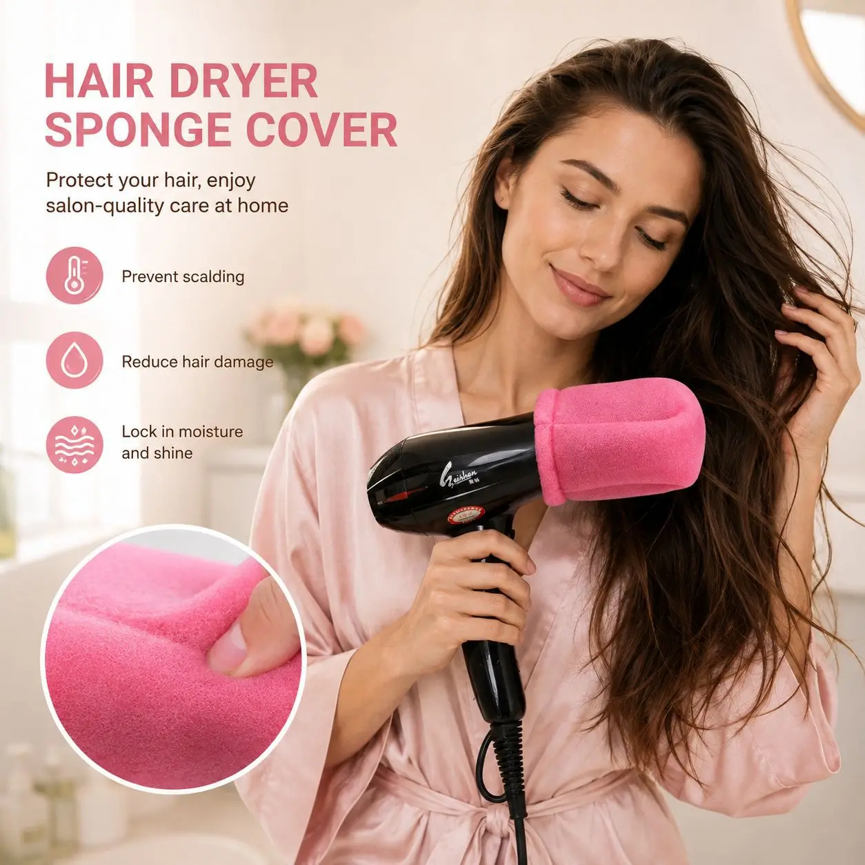 1pc Blow Dryer Diffuser Hair Styling Tool Soft Sponge Material High Elastic Band Better Heat Dispersion Curling Hair Drying Hood