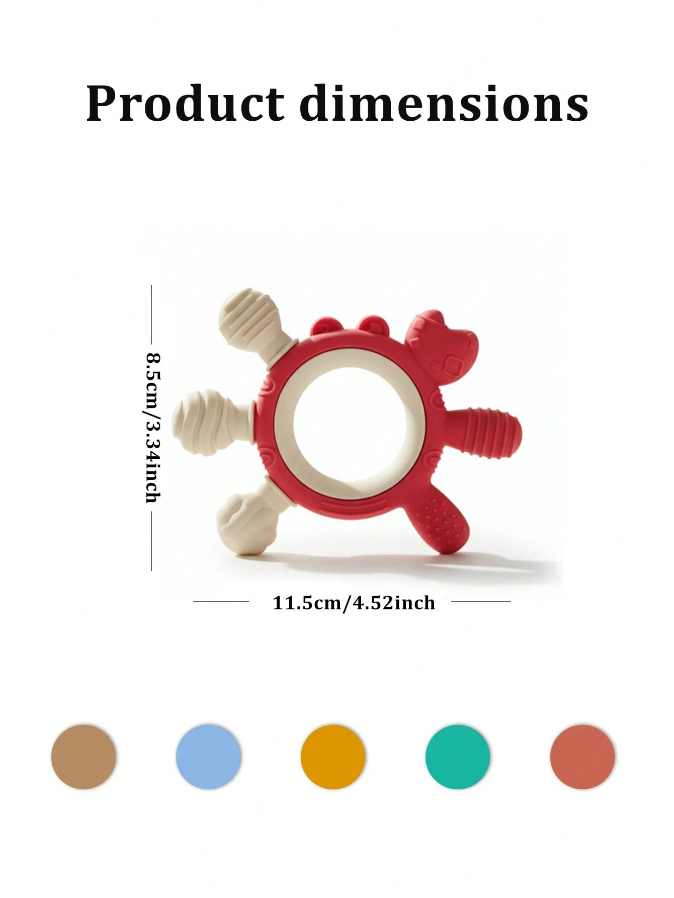 Silicone Teething Toy for Infants Food Grade Nano Silicone Crab Shape Soothing Gum Relief Sensory Teether BPA Free