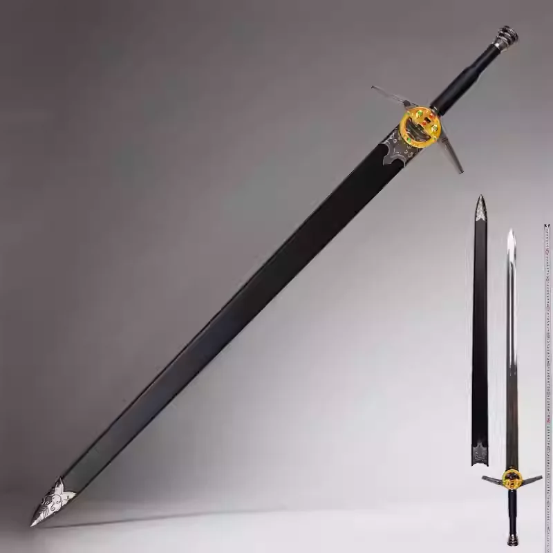 Wild Hunt White Wolf Steel Sword Livia Geralt Western Sword cosplay Film katana Stainless Steel Blade Not Sharp Role-playing