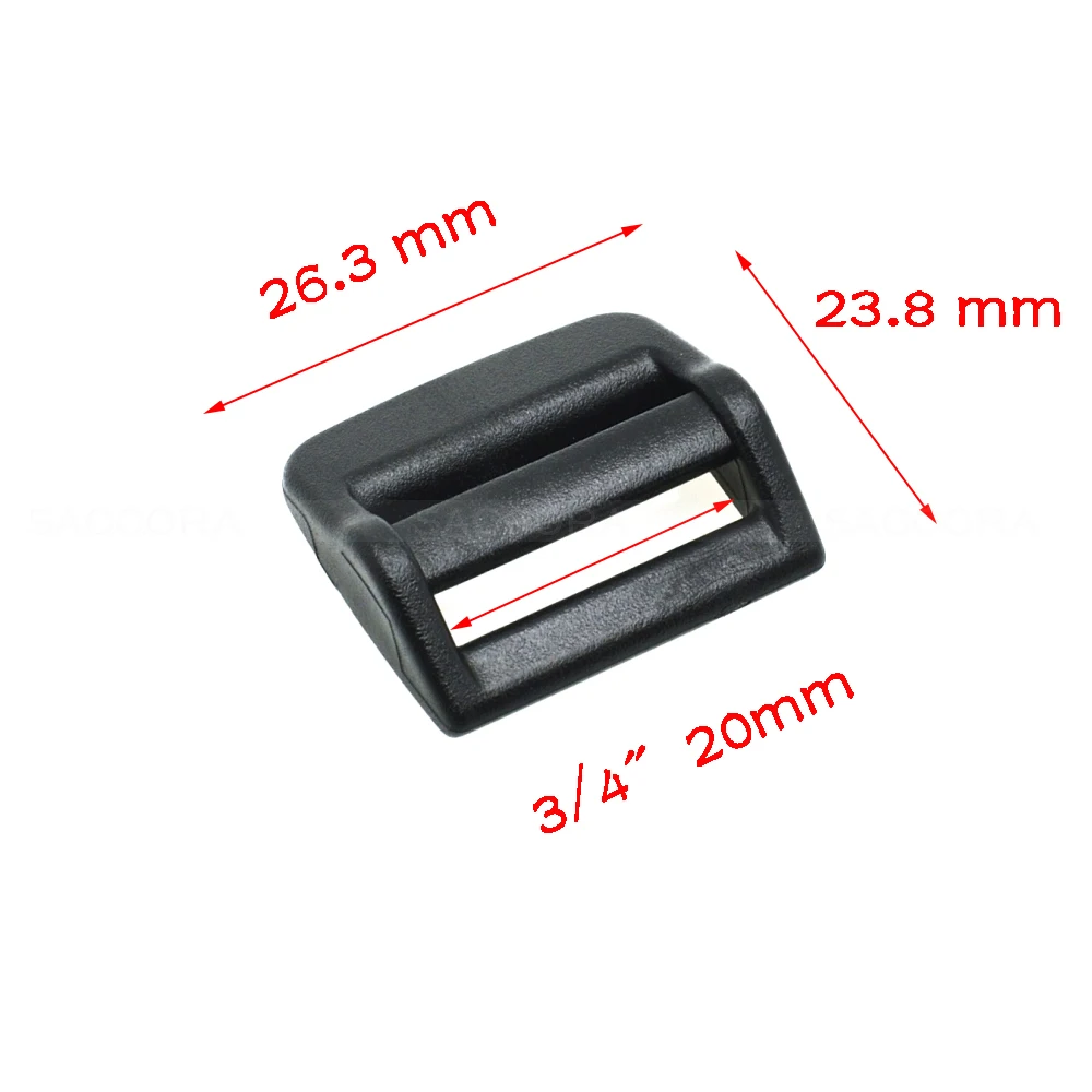 20mm 25mm 32mm 38mm Plastic Ladder Lock TriGlide Slider Adjust Buckle for Outdoor Backpack Straps Dog Collar