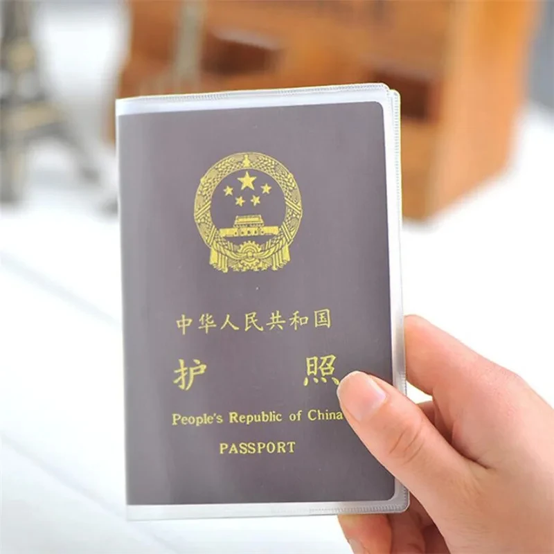 Porte-passeport transparent étanche en PVC, porte-cartes d'identité, porte-cartes de crédit d'affaires, étui en poudre, portefeuille de voyage, D343