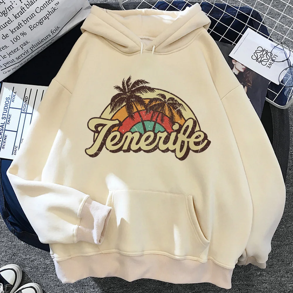 Tenerife hoodie pattern comfortable streetwear designer patterned casual wear female sweatshirts pullover pattern comfortable