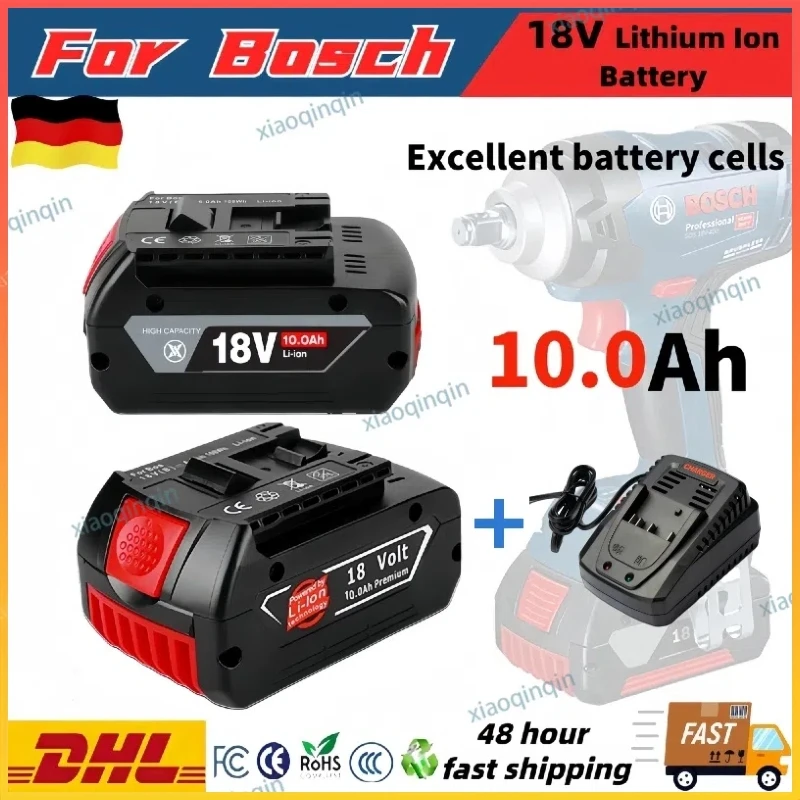 100% original (KC) 18V 6.0AH/8.0AH/10.0AH BAT609G BAT618 BAT614 Rechargeable Li-ion Battery For Bosch 18V power Tools