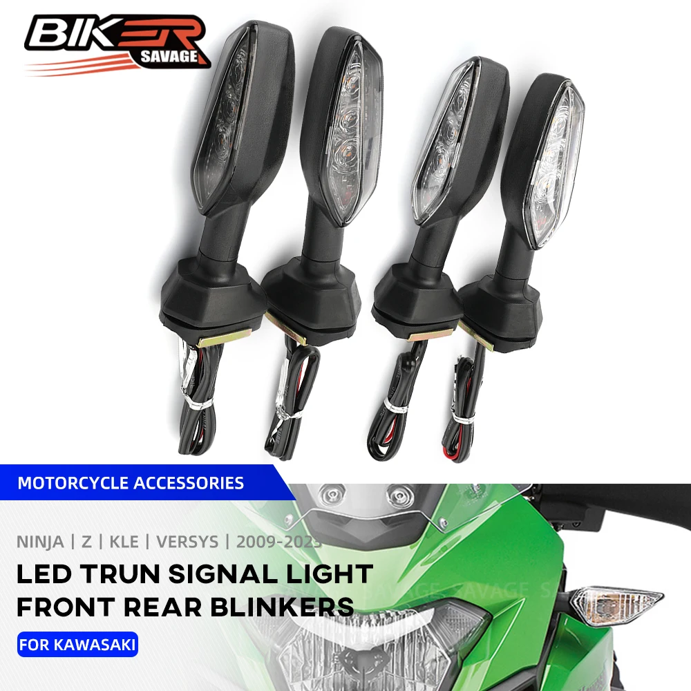 

Front Rear LED Turn Signal Light Blinker For KAWASAKI Z900 Z800 Z650 Z400 Z300 Z250 Z1000 R Versys Ninja Motorcycle Accessories