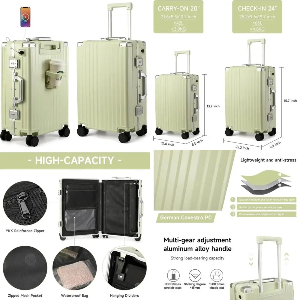 

«20-дюймовая ручная кладь с твердым корпусом, одобренная авиакомпанией и 3-слойной конструкцией для ПК».