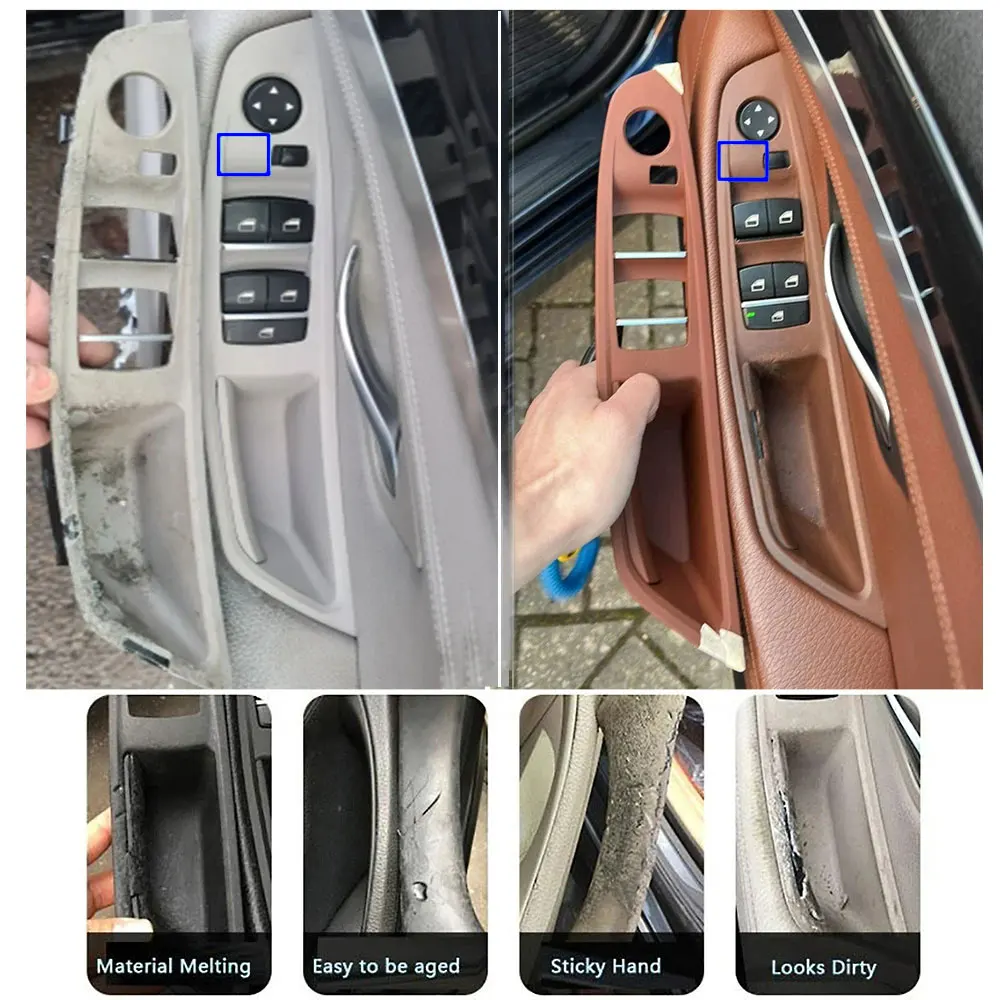 7PCS RHD Right Hand Driver Door Window Lift Switch Cover Inner Door Handle Cover for BMW 5 Series F10 F11 F18 520 523 525 528