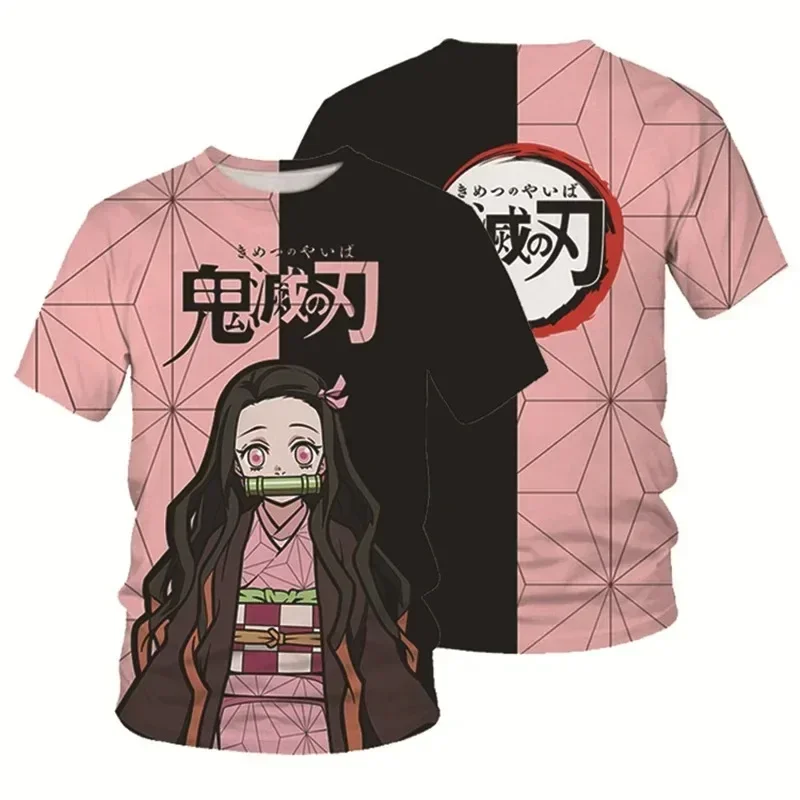 Anime Demon Slayer T Shirts Ghost Blade Tanjirou Zenitsu Agatsuma 3D Printed T-shirt Fashion Short-sleeve Sweatshirts Sportswear