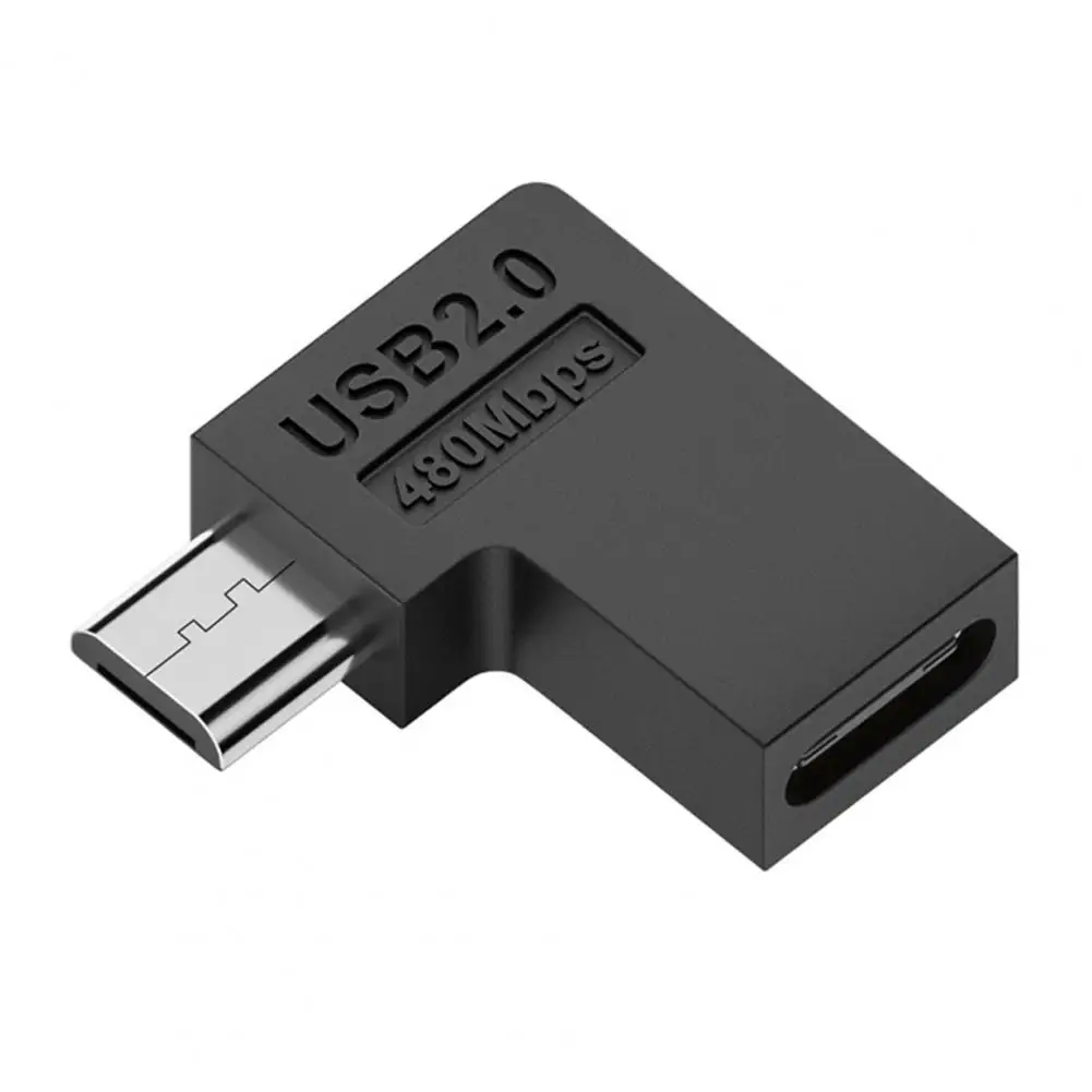 Convertidor de teléfono Usb 2,0, transmisión de datos en forma de U, 90 grados, tipo c hembra a Micro Usb macho, adaptador para teléfonos rápidos