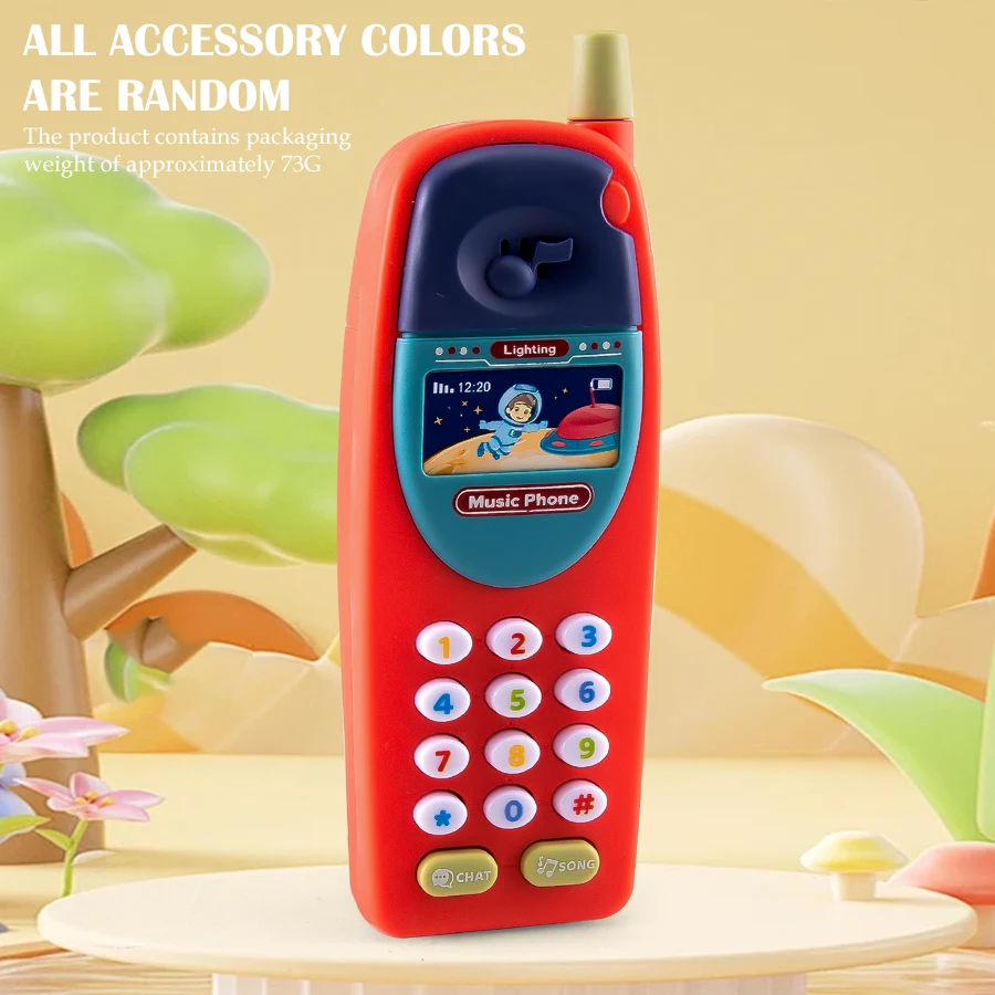 Play Phone Toys for Kids, Fun Music Simulation Phone Lighting Learning Cellphone Toy 4 Color Could Be Chosen Excluding Batteries