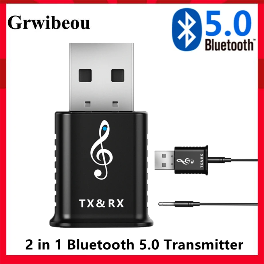 USB Bluetooth 5.0 Adapter Thu Phát 3.5Mm AUX Stereo Không Dây Bluetooth Adapter Dành Cho Tai Nghe Không Dây MP4 MP3 Dongle