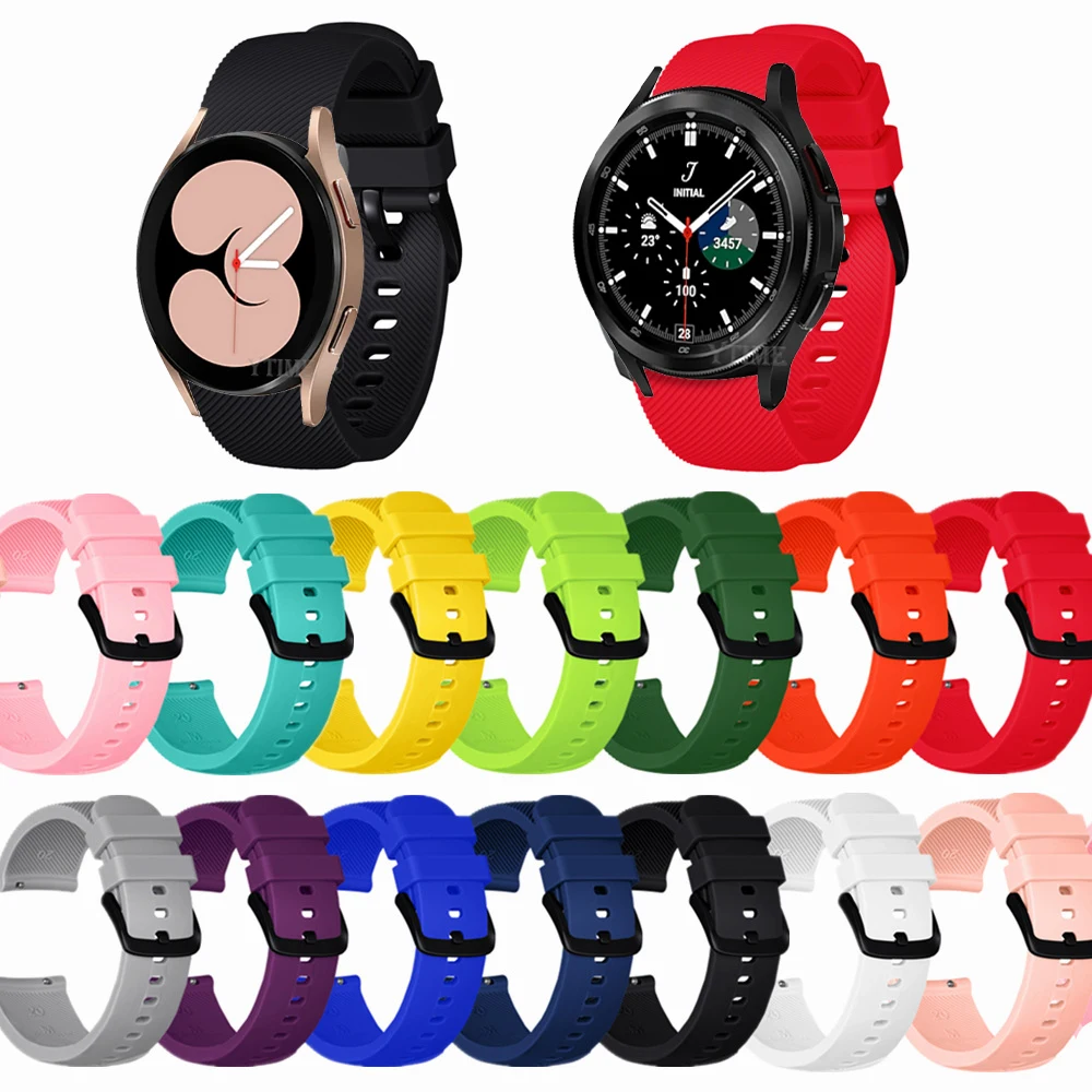 20mm cinta para samsung galaxy active 2/assista 3 41mm relógio de banda 4/4 clássico/46mm/42mm/3 engrenagem esporte silicone pulseira smartwatch