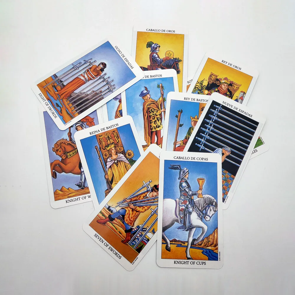 Español (Tarot and Divination) Tarot Deck Board Games Rider Tarot Cards in Spanish Version for Beginners with Oracle Guidebook