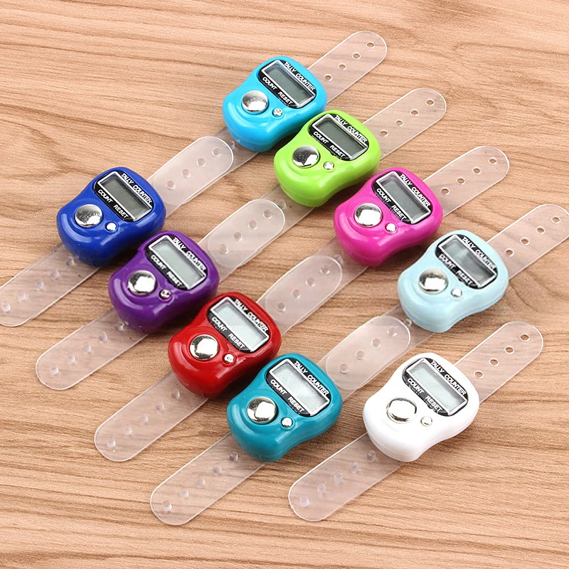 1 stücke Finger Zähler Ring 5 Digitale LED Elektronische Handheld Tally Zähler Clicker Zähler Mit Islamischen Tasbih Perle