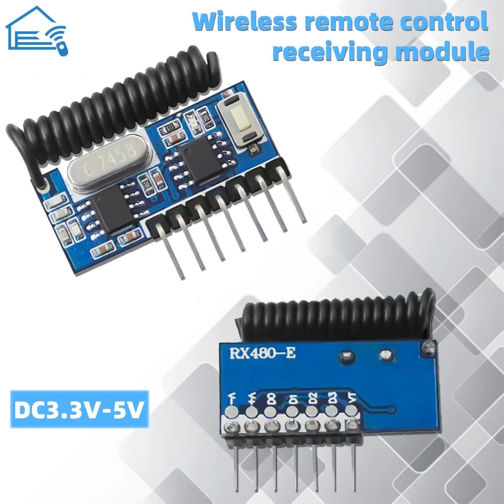 433 Mhz RF Remote Control Transmitter 433mhz RF Relay Receiver Switch Module Wireless Switch 4 CH Output Control Switch DIY Set