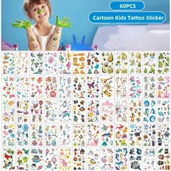 60pcs/lot Temporary Tattoos Kids Boy Girl Cartoon Unicorn Space Dinasour Fake Tattoo Stickers for Children Birthday Arm Hands