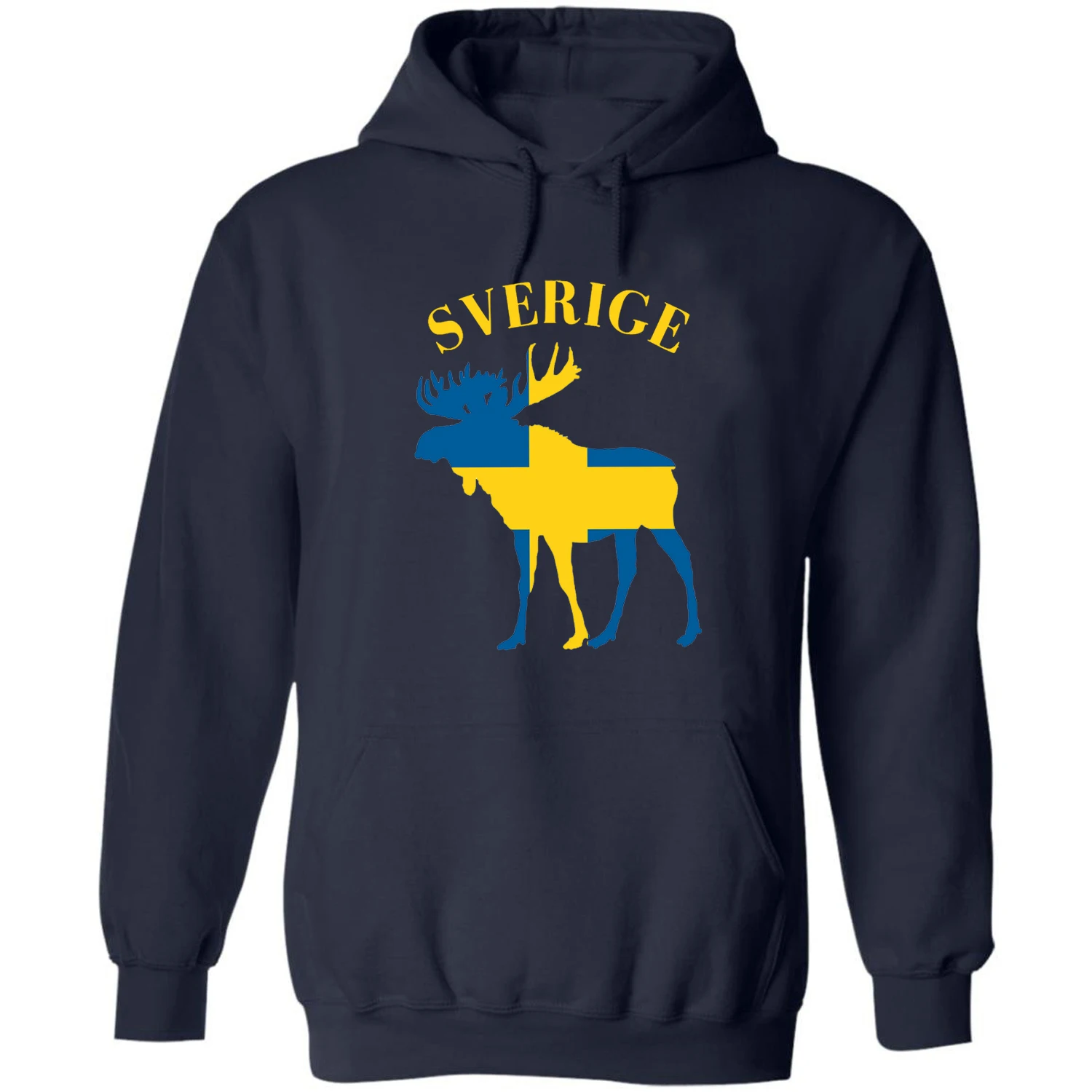 Novelty Moose Elk Sweden Flag Sverige Pullover Hoodie New 100% Cotton Comfortable Casual Mens Sweatshirt Fashion Streetwear