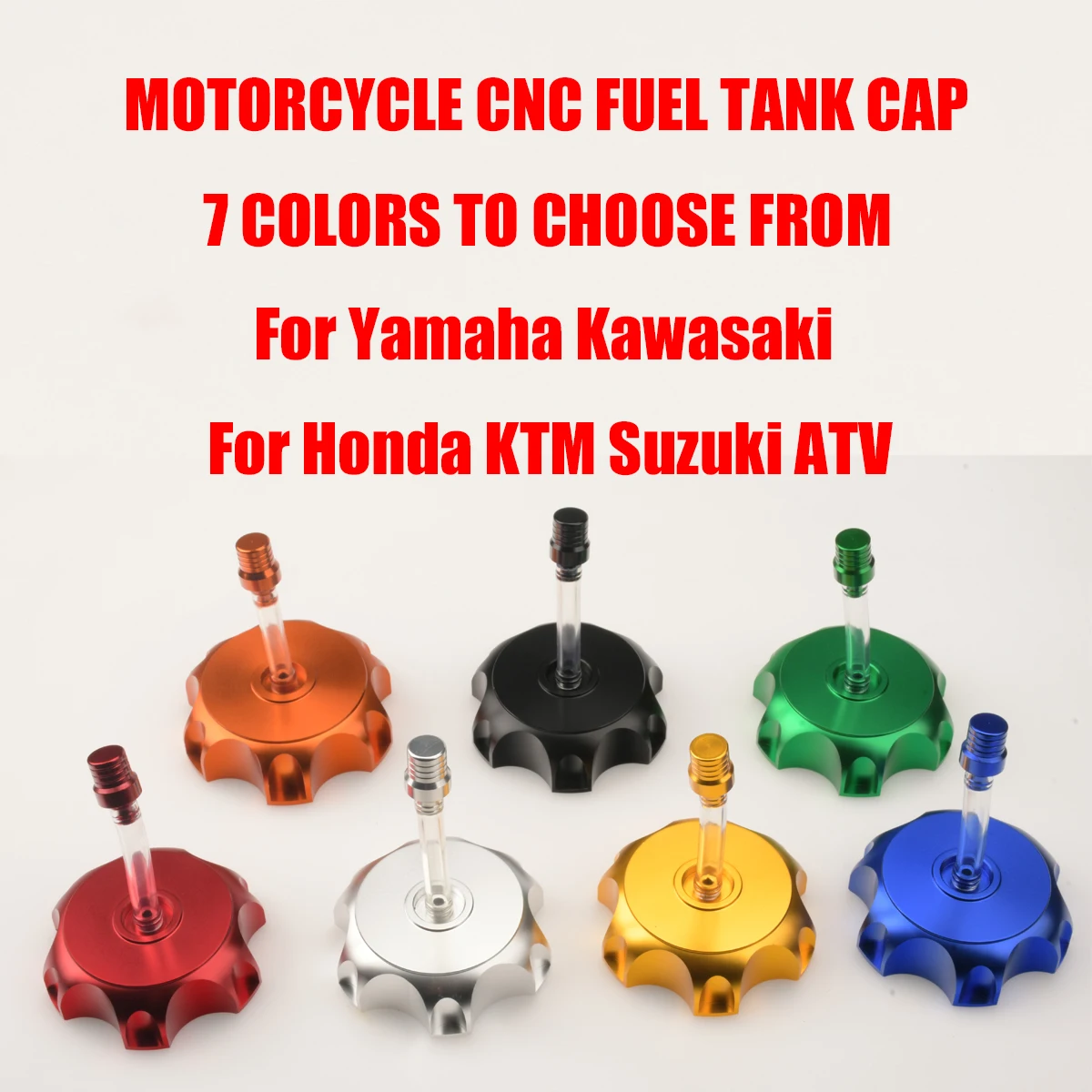

Motorcycle 50mm CNC Aluminum Racing Gas Fuel Tank Cap With Vent Cap For KTM Yamaha Kawasaki Honda Suzuki ATV Dirt bike