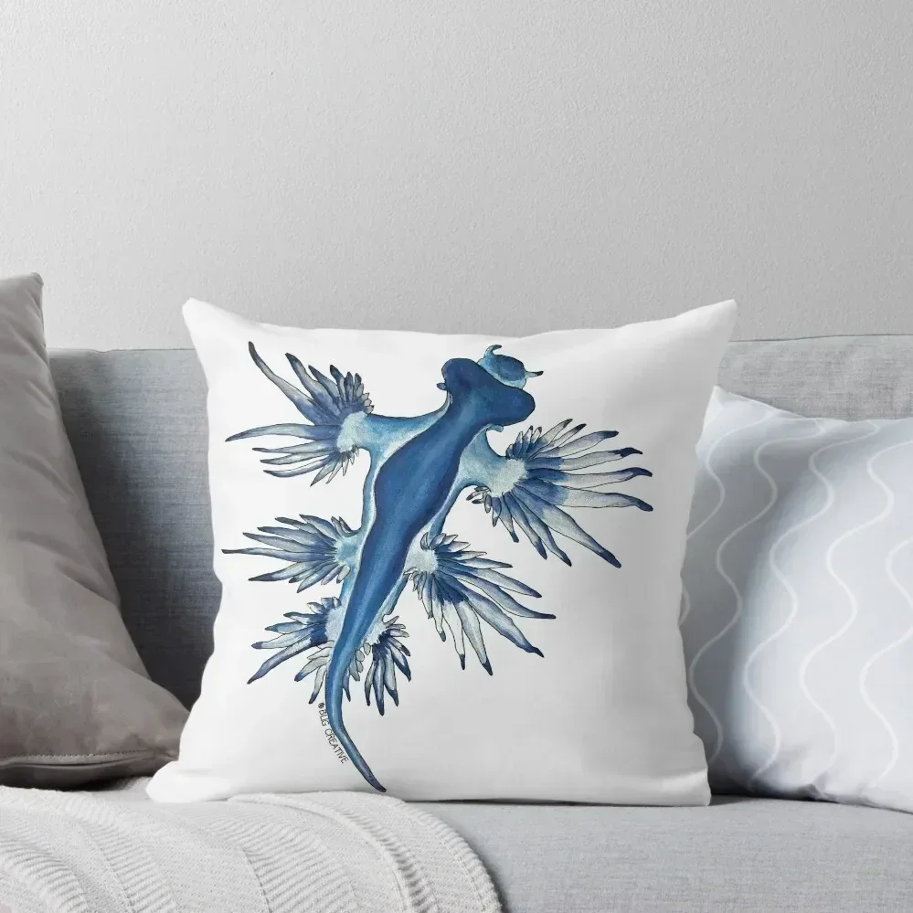 

Nudibranch Blue Dragon Throw Pillow Decorative Cushions For Living Room luxury sofa pillows Sitting Cushion Cusions Cover pillow