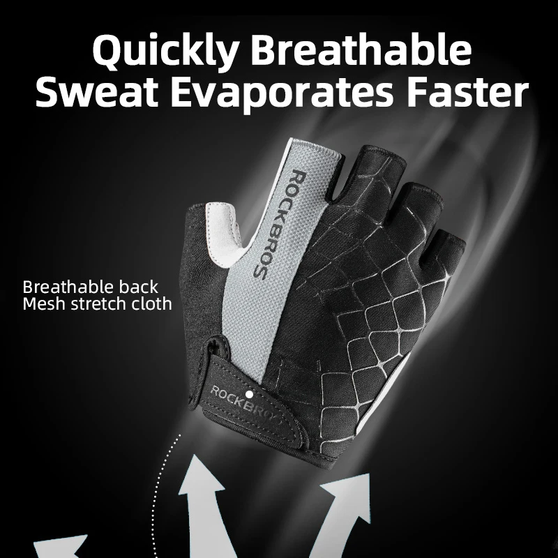 ROCKBROS Cycling Gloves Half Finger Summer Men Women MTB Road Bike Gloves Shockproof Breathable Bicycle Cycling Equipment