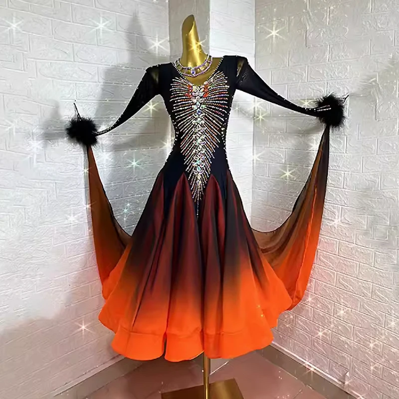 Modern Dance Dress Female New Ballroom Dance Competition Dress Women Big Dress Waltz Ballroom Dance Performance Dress