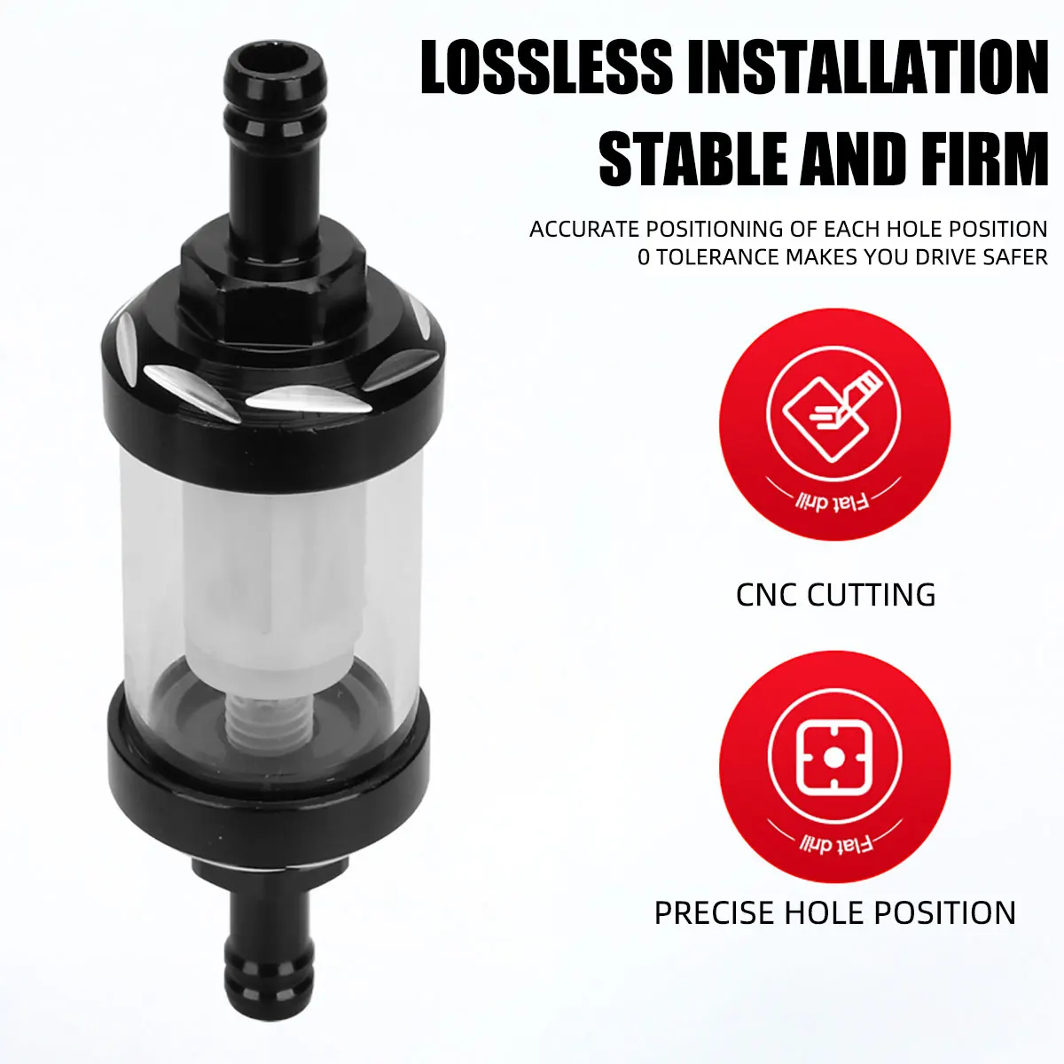 Universal Motorcycle Fuel Filter 8mm Engine Inline Carb CNC Gasoline Fuel Gas Filter Motor Oil Filters Off Road ATV Accessories 