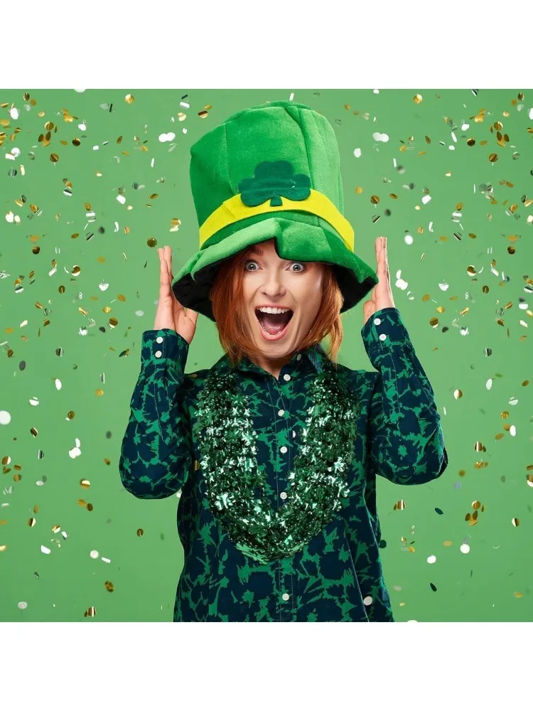 

St. Patrick's Day Clover velvet top hat for men and women St. Patrick's Day Party Party Gifts Irish Elf costumes Fun hats