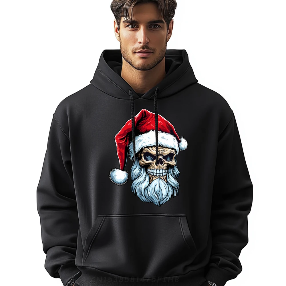 

Santa Claus Skull Christmas Skulls Santa Hat Grpahic Tee Long Sleeve Sweater Graphic Christmas Sweater