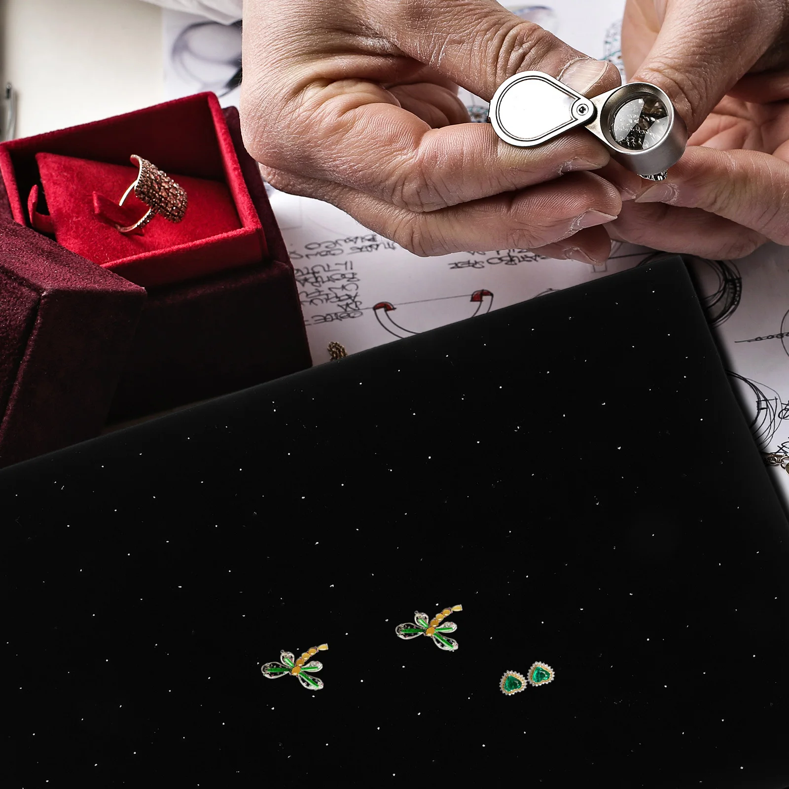 

OFFSCH Ear Pad Jewelry Insert Sponge Holder Display Mat for Earrings Box Supply Organizer Case