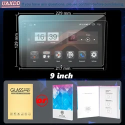 For 9 10.1inch Car Universal Tempered glass screen protector GPS CD Android navigation LCD screen  Kit Anti scratch Film Display