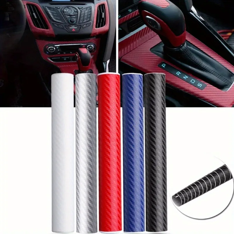 

Carbon Fiber Wrap Interior Self-Adhesive Car Stickers for AB Pillar Door Panel Modification Vinyl Film Waterproof Leather Repair