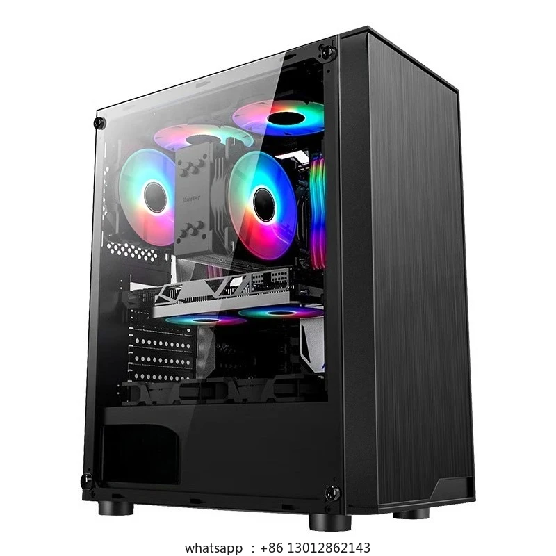 

GS400C Компьютерное шасси для рабочего стола DIY Акриловое боковое прозрачное пылезащитное шасси ATX с водяным охлаждением Большое бортовое шасси с подсветкой