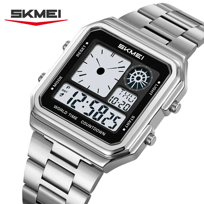 

SKMEI 2451 брендовые мужские электронные часы, модный многофункциональный будильник, светящийся дисплей, календарь, повседневные мужские цифровые наручные часы