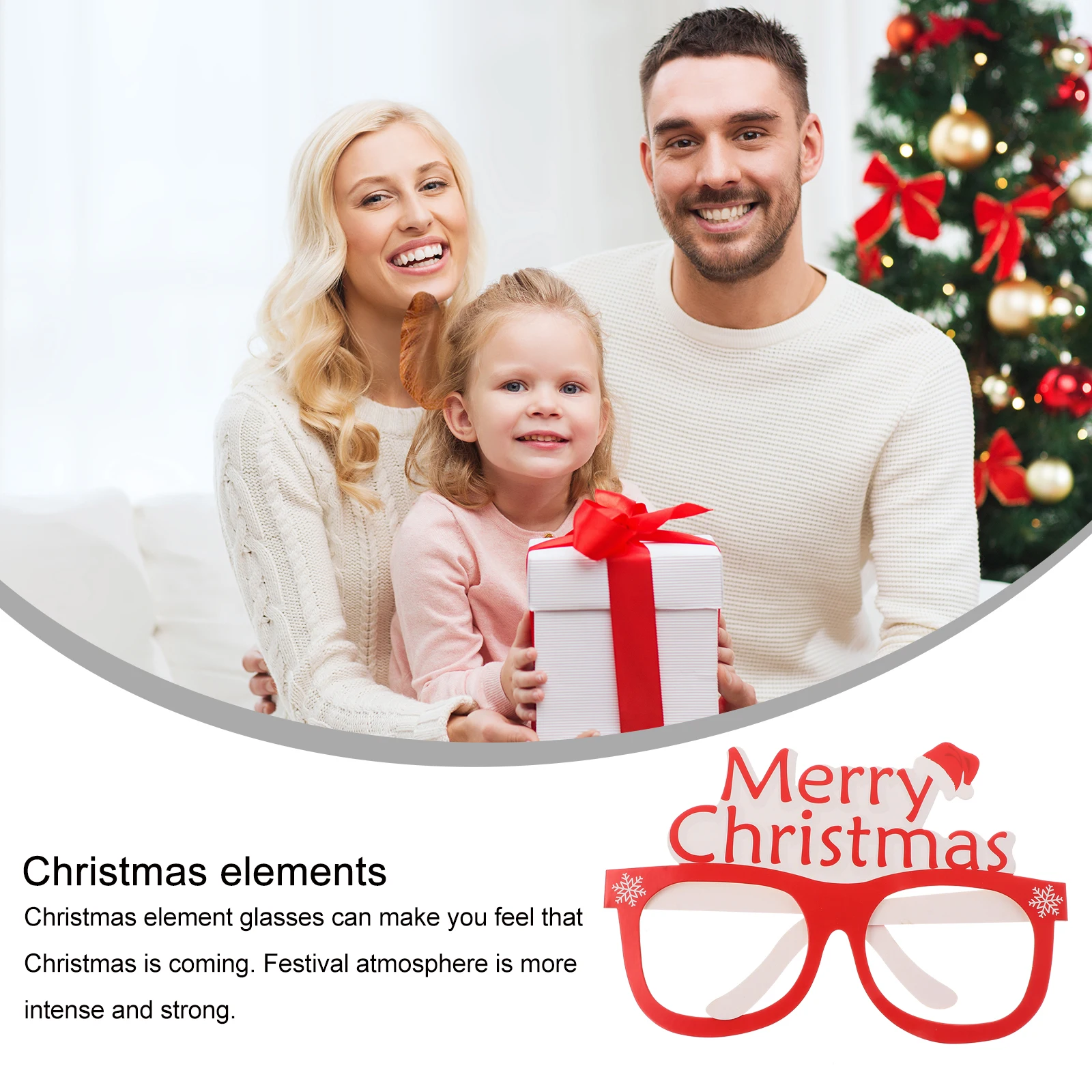 

9 Pcs Paper Christmas Glasses Gifts for Adults Eyeglass Cake Festival Props Xmas Supplies Child