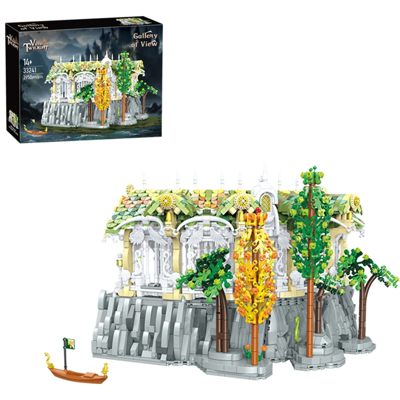 Europese Elf City Bouwstenen Set Negen-in-een Giant Palace Modellen Bakstenen Desktop Decoratie Diy Speelgoed Voor Kinderen Vakantiecadeaus