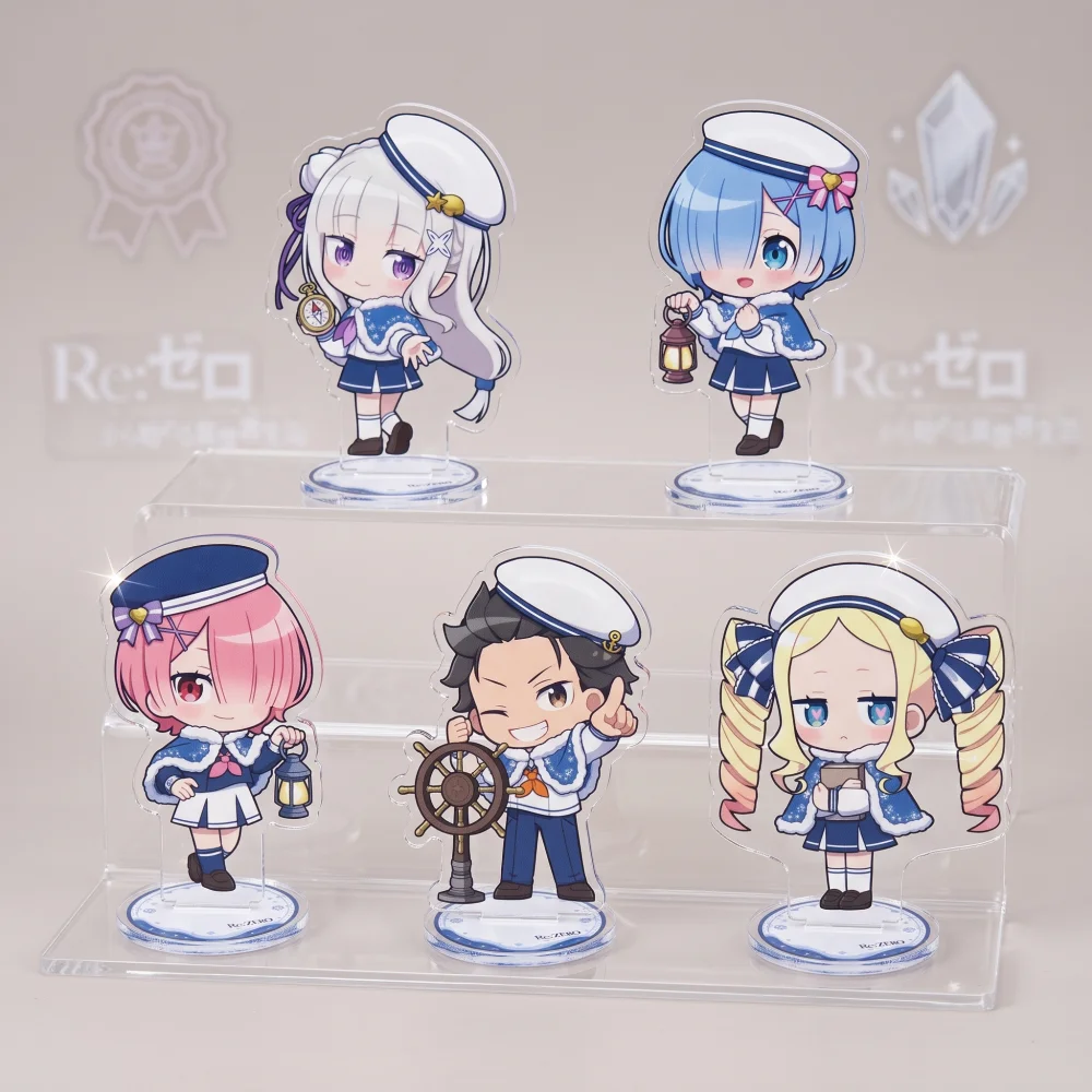 Re:ZERO Starting Life in Another World Cute Acrylic Figure Stand Model Rem Ram Cosplay Desk Decor Plate Collection Gift Keychain