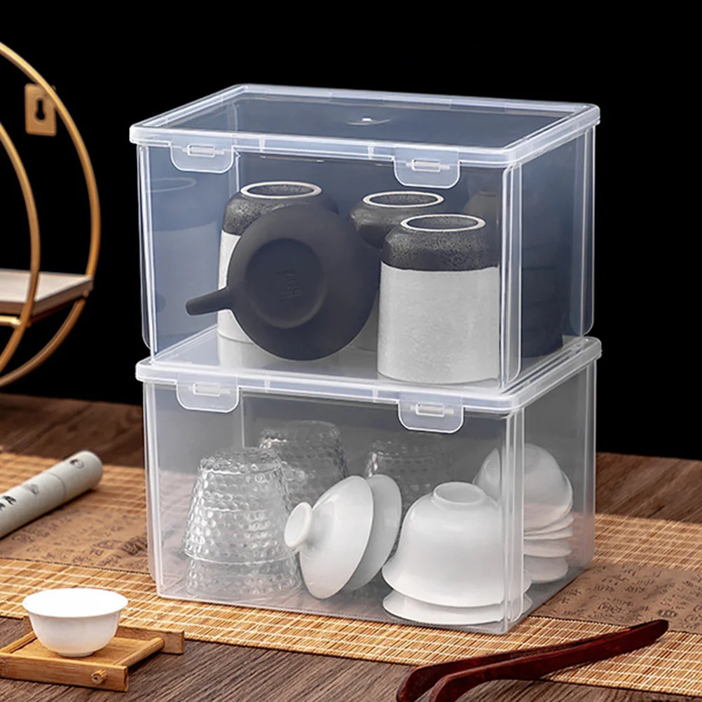 

2Pcs Clear Food Box Stable Material Bread Container Fridge Sealing Case for Fruit Meat Home Storage Bread Storage Box