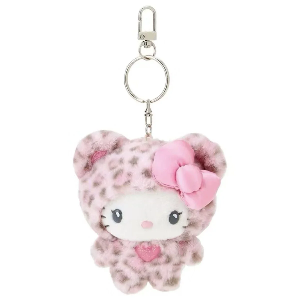 Sanrio Hello Kitty estampado de leopardo oso serie llavero colgante dibujos animados Kitty gato muñeco de peluche bolsa decoraciones colgante llavero regalo