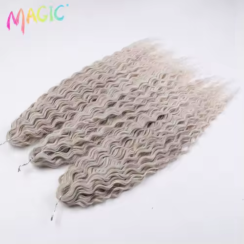 Magic Ariel Curl Hair Water Wave Twist Crochet Hair Synthetic Braid Hair Ombre Blonde 22 Inch Deep Wave Braiding Hair Extension - Image 2