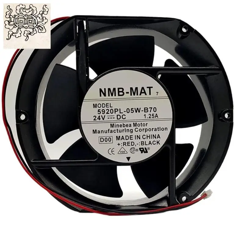 

Jinlingge for 172mm High Speed Fan Original NMB-MAT 5920PL-05W-B70 17251 Fan 24V 0.95A 17CM Metal Frame High Airflow