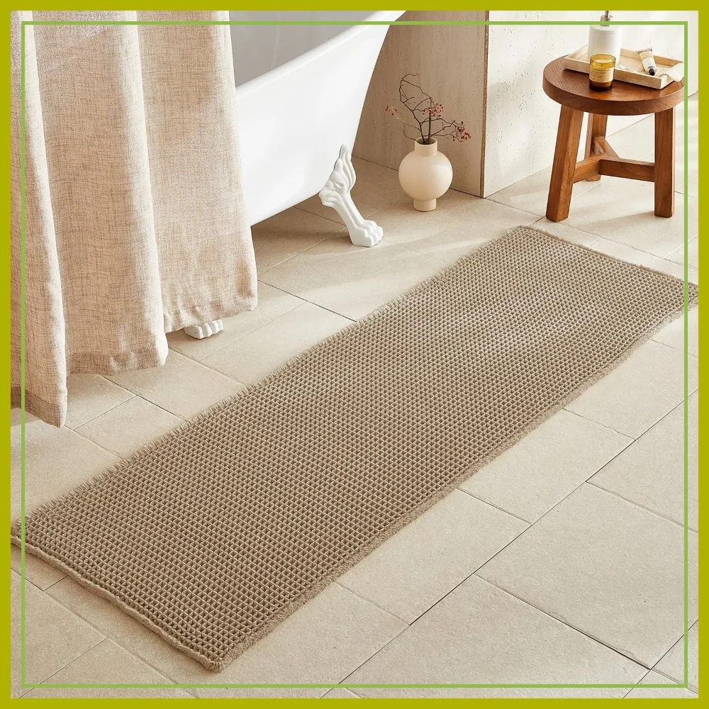 

Boho Runner Rug 72x24 Inch, Non Slip Washable Absorbent Quick Dry Bathroom Mat, Farmhouse Style
