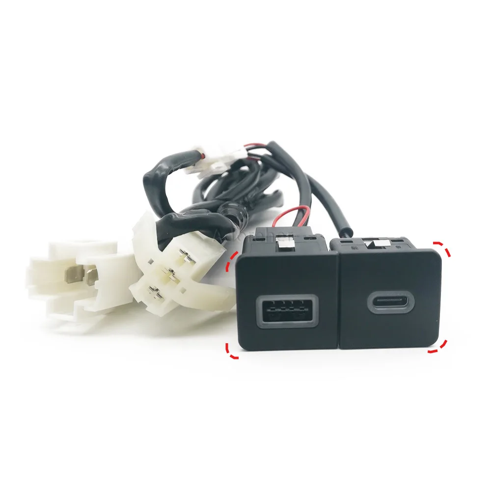 Red LED 12V/24V Car Charger Socket QC3.0 USB Charging Outlet Power Adapter PD Type C Fit for VW Golf 5 for Golf 6