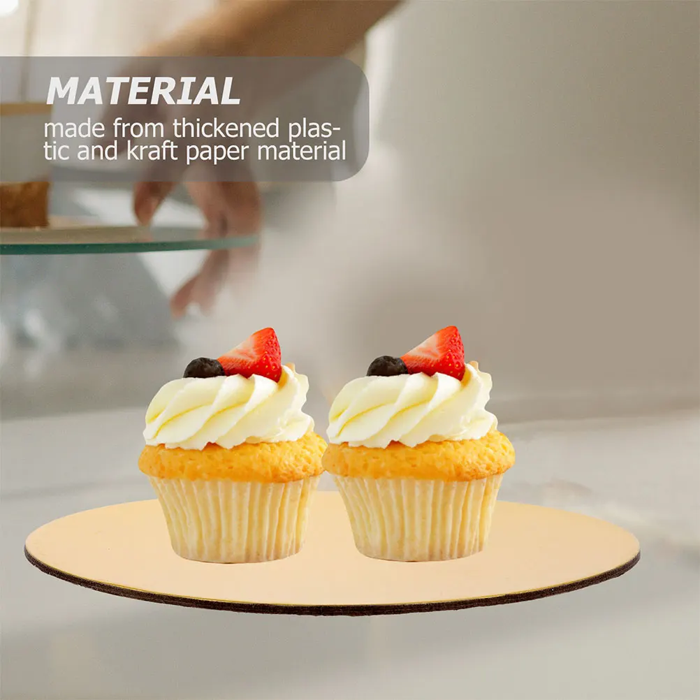 

30 pcs Gold Card Board Thickened Round Base For Birthday Baking Paper Cake Drums Disposable Cake Display Bases Kitchen Baking