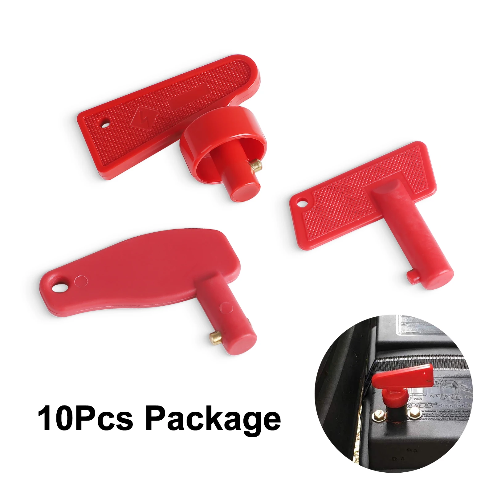 

Для морского автомобиля, лодки, автофургона, квадроцикла, автогрузовика, запасной мини-красный ключ, 10 шт., для отключения аккумулятора, изолятора, выключателя питания, подходит